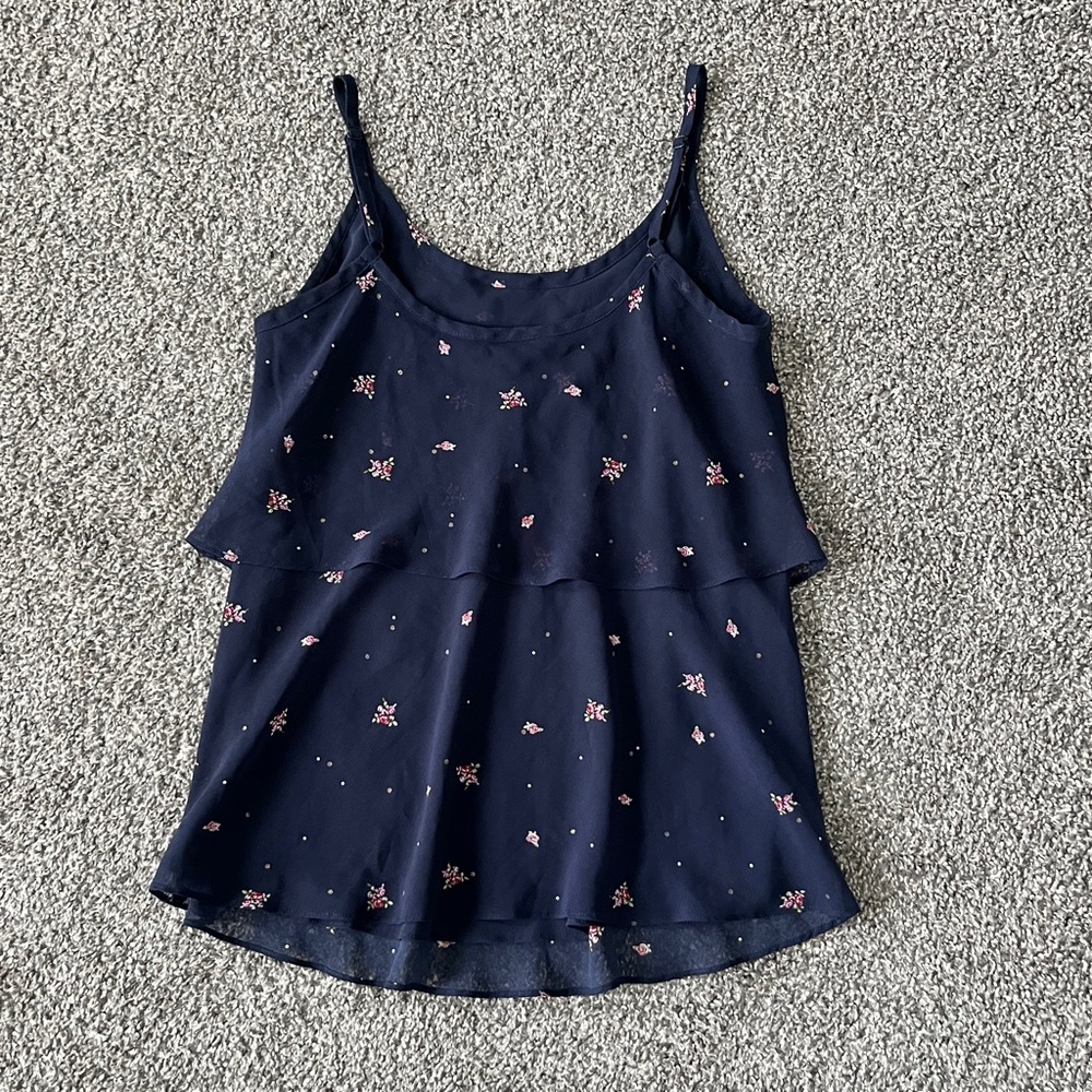 CAbi Navy Blue Floral Tank Size S - Picture 4 of 8